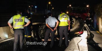 Εύοσμος: Σοβαρό τροχαίο τα ξημερώματα στην εξωτερική περιφερειακή της Θεσσαλονίκης (Εικόνες)
