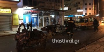 Σοβαρό τροχαίο με καταδιωκόμενο όχημα που μετέφερε μετανάστες στη Σταυρούπολη (Εικόνες)