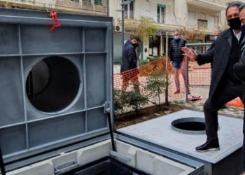 Θεσσαλονίκη: Τοποθετήθηκαν οι πρώτοι υπόγειοι κάδοι με την παρουσία του δημάρχου