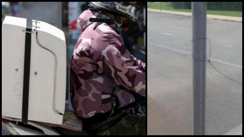 Αδιανόητο περιστατικό στη Θεσσαλονίκη: Ντελιβεράς έπεσε σε παγίδα με τεντωμένη πετονιά σε δρόμο