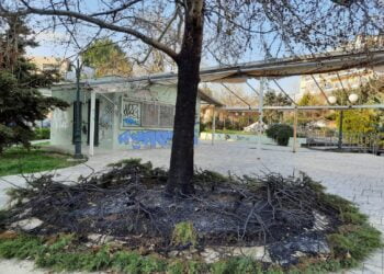 Εικόνες εγκατάλειψης στο Πάρκο Κατσαντώνη στο Κορδελιό. Φωτιές, βανδαλισμοί και στέκι περιθωριακών (Εικόνες)