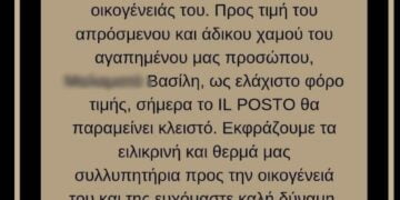 Εύοσμος: Το ΙL Posto αποχαιρετά τον 22χρονο Βασίλη