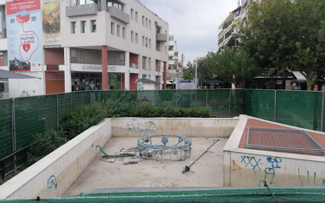 Θεσσαλονίκη: Ανακατασκευή του σιντριβανιού στην κεντρική πλατεία Ευόσμου
