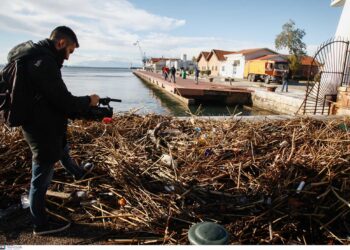 Θεσσαλονίκη: Ο Θερμαϊκός ξέβρασε μεγάλο όγκο από σκουπίδια στην παραλία
