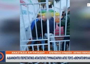 Εικόνες σοκ από την αρπαγή του γυμνασιάρχη Αιγινίου απ’ τους «Θεματοφύλακες του Συντάγματος»