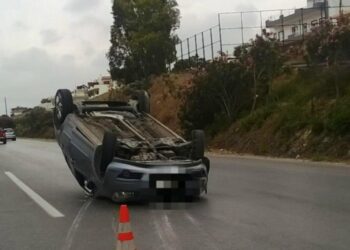 Τροχαίο με εκτροπή ΙΧ στον περιφερειακό της Θεσσαλονίκης