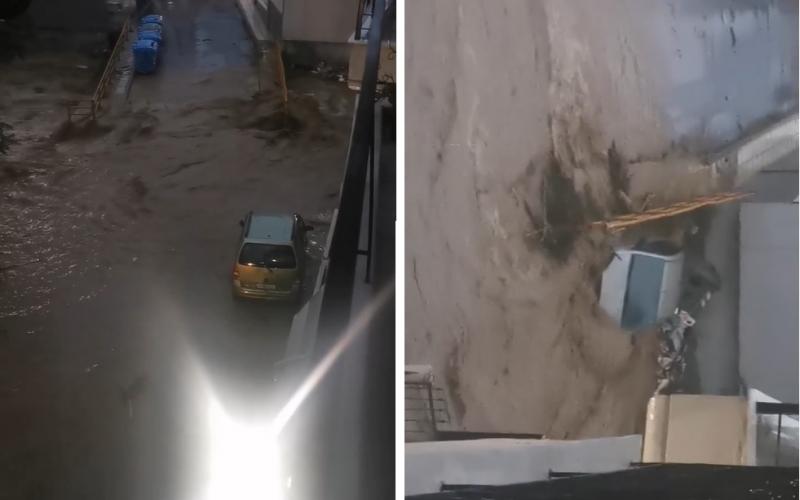 Εικόνες – σοκ στη Θεσσαλονίκη: Η στιγμή που χείμαρρος νερού «καταπίνει» ΙΧ (Βίντεο)