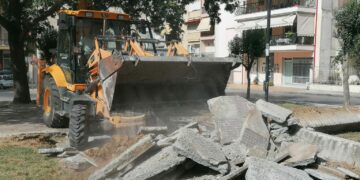 Εργασίες για την διάνοιξη της οδού Μαιάνδρου