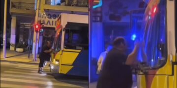 Θεσσαλονίκη: Άνδρας σταμάτησε αστικό λεωφορείο στη μέση του δρόμου – Παρακαλούσε τον οδηγό να ανοίξει την πόρτα (video)