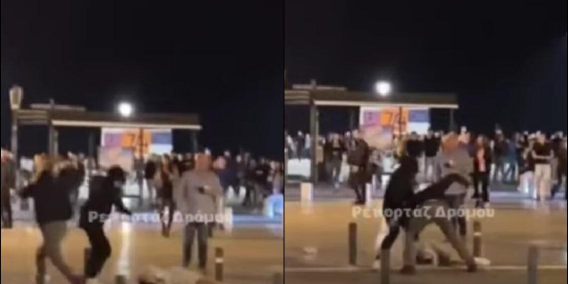 Βίντεο ντοκουμέντο: Η στιγμή της άγριας επίθεσης σε νεαρό στην πλατεία Αριστοτέλους