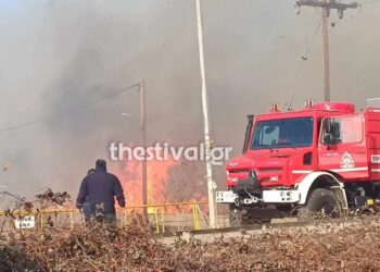 Φωτιά σε τρία φορτηγά τα ξημερώματα στη Θεσσαλονίκη