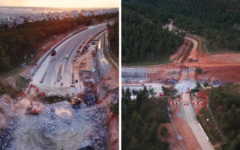 H στιγμή που «πέφτει» η Γέφυρα στην Τούμπα – Δείτε τη νέα εικόνα από ψηλά