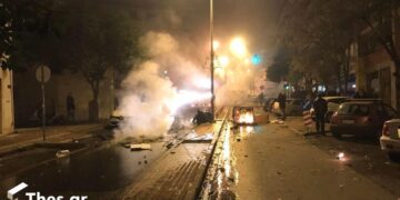 Θεσσαλονίκη: Φωτιές, επεισόδια και σπασμένα οχήματα μετά τη συναυλία του ΛΕΞ