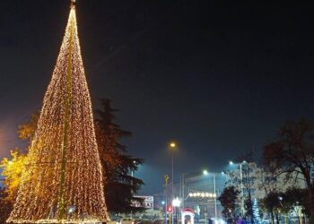 Φωταγωγήθηκε το Δέντρο στο Αθλητικό Πάρκο Ευόσμου (Εικόνες)